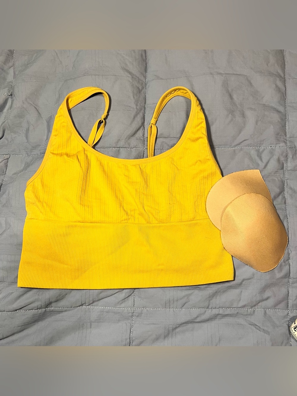 PINK Victoria's Secret Yellow Ribbed Sports Bralette